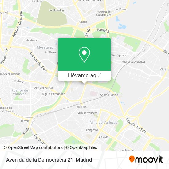 Mapa Avenida de la Democracia 21