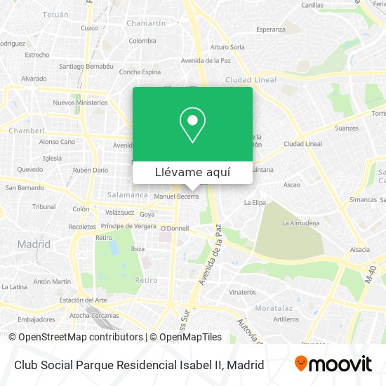 Mapa Club Social Parque Residencial Isabel II