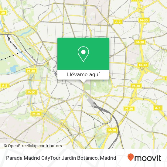 Mapa Parada Madrid CityTour Jardín Botánico