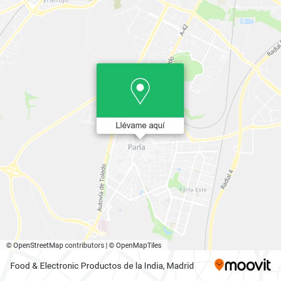 Mapa Food & Electronic Productos de la India