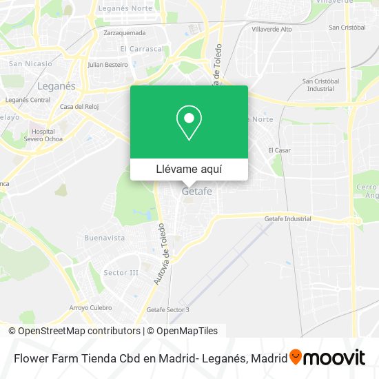 Mapa Flower Farm Tienda Cbd en Madrid- Leganés