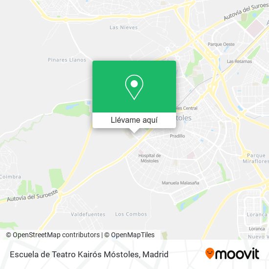 Mapa Escuela de Teatro Kairós Móstoles