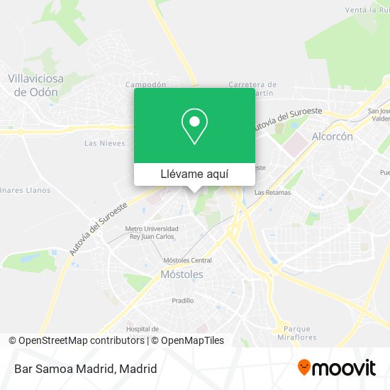 Mapa Bar Samoa Madrid