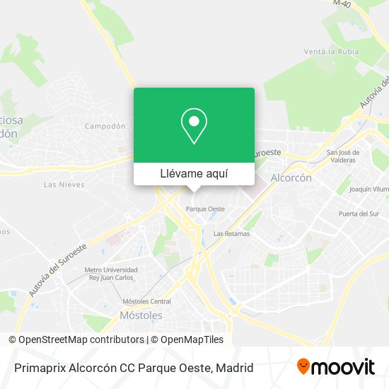 Mapa Primaprix Alcorcón CC Parque Oeste