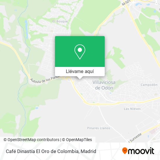 Mapa Café Dinastía El Oro de Colombia