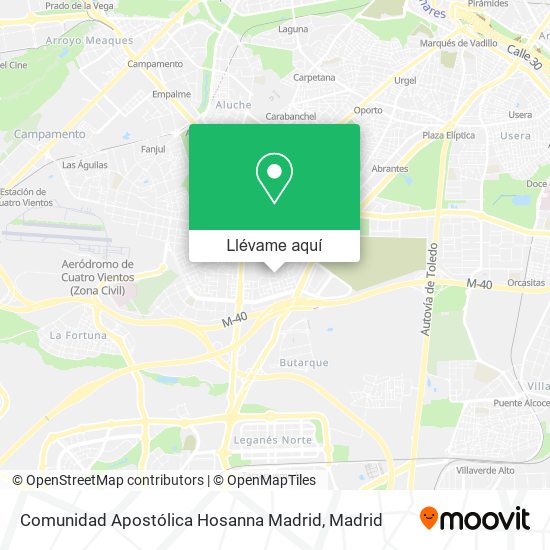 Mapa Comunidad Apostólica Hosanna Madrid