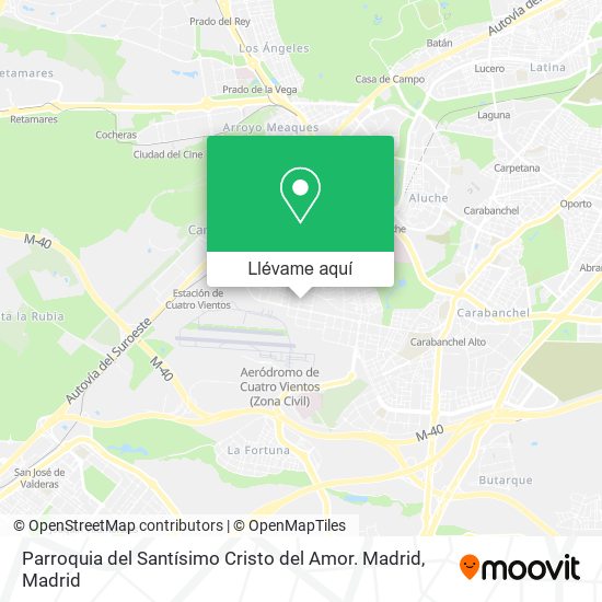 Mapa Parroquia del Santísimo Cristo del Amor. Madrid