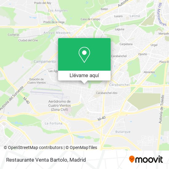 Mapa Restaurante Venta Bartolo