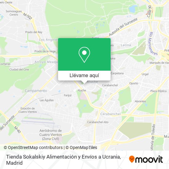 Mapa Tienda Sokalskiy Alimentación y Envíos a Ucrania