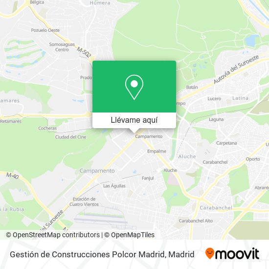 Mapa Gestión de Construcciones Polcor Madrid