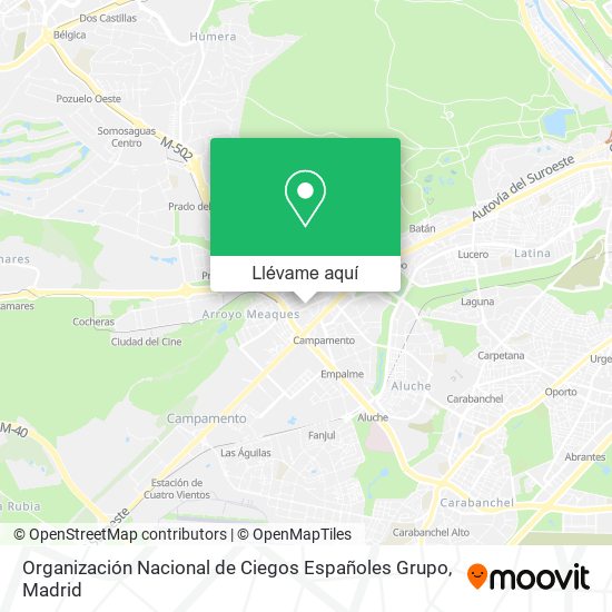 Mapa Organización Nacional de Ciegos Españoles Grupo