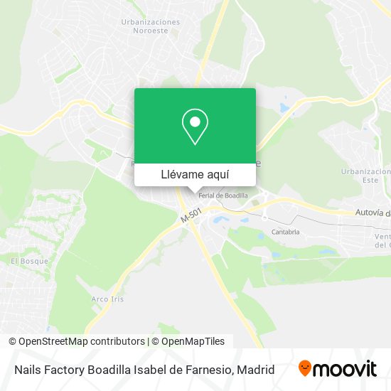 Mapa Nails Factory Boadilla Isabel de Farnesio
