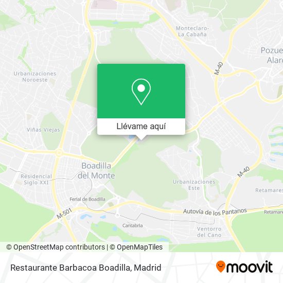 Mapa Restaurante Barbacoa Boadilla