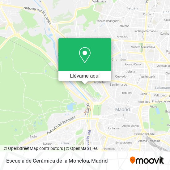 Mapa Escuela de Cerámica de la Moncloa