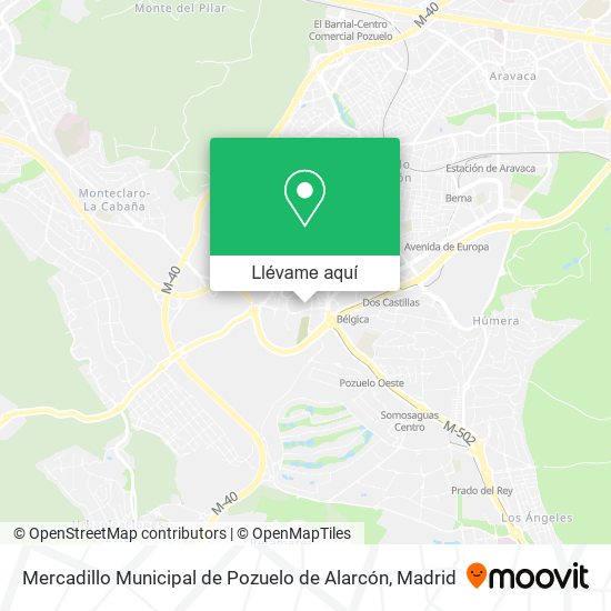 Mapa Mercadillo Municipal de Pozuelo de Alarcón