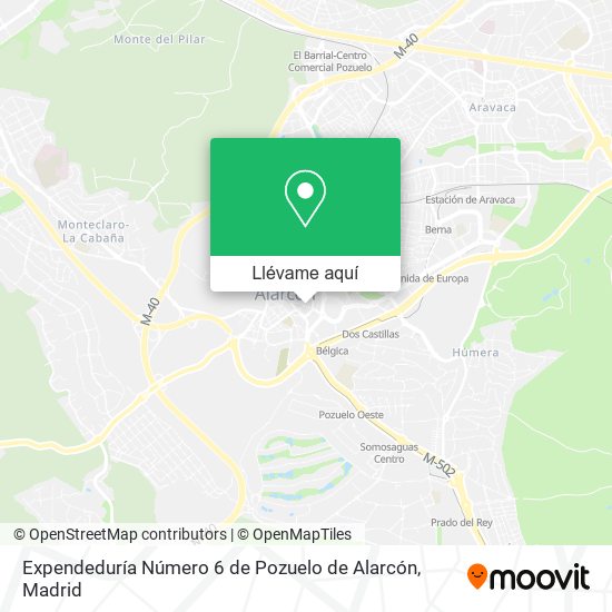 Mapa Expendeduría Número 6 de Pozuelo de Alarcón