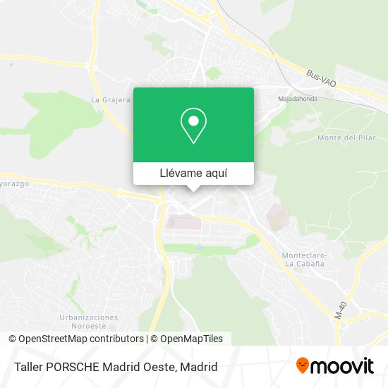 Mapa Taller PORSCHE Madrid Oeste