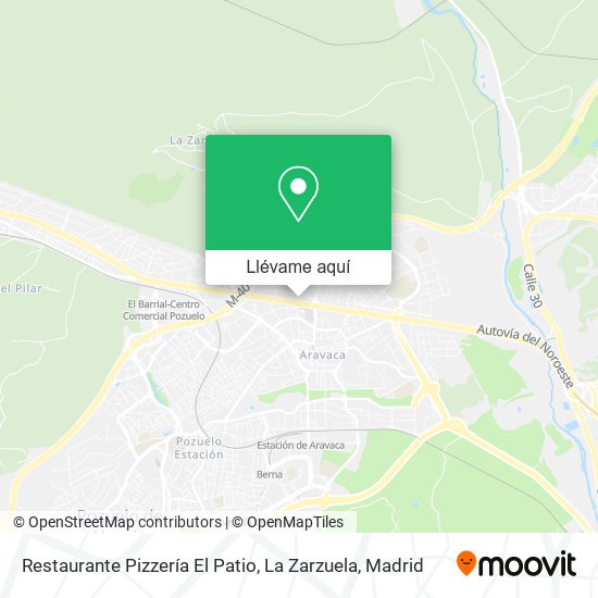 Mapa Restaurante Pizzería El Patio, La Zarzuela