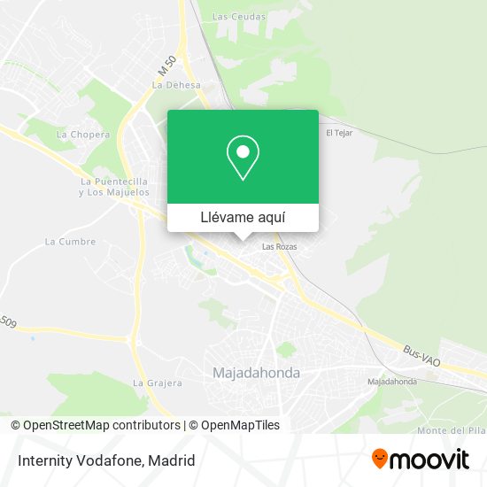 Mapa Internity Vodafone