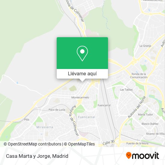 Mapa Casa Marta y Jorge