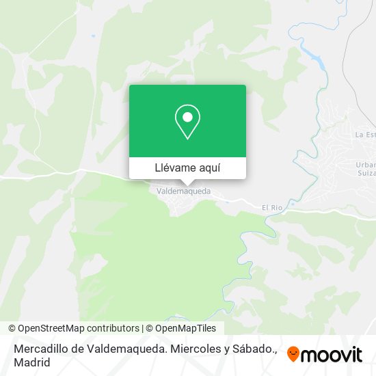 Mapa Mercadillo de Valdemaqueda. Miercoles y Sábado.