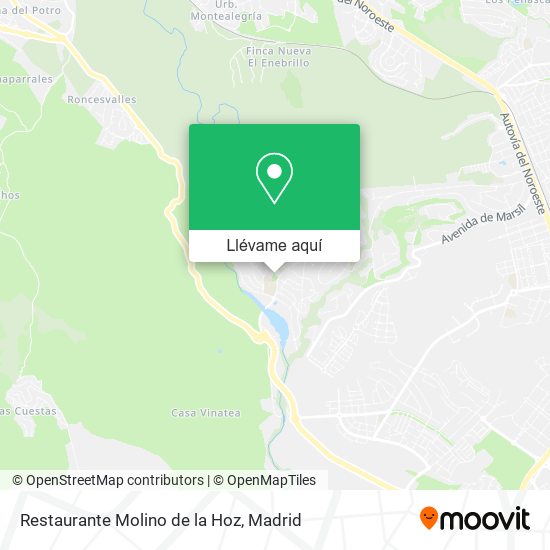 Mapa Restaurante Molino de la Hoz