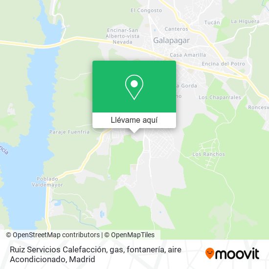 Mapa Ruiz Servicios Calefacción, gas, fontanería, aire Acondicionado