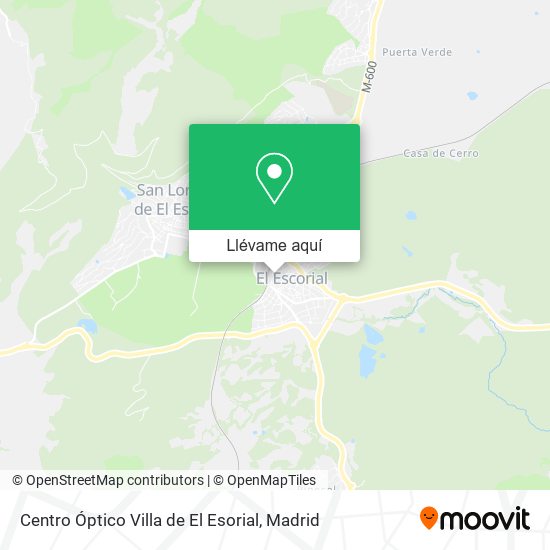 Mapa Centro Óptico Villa de El Esorial