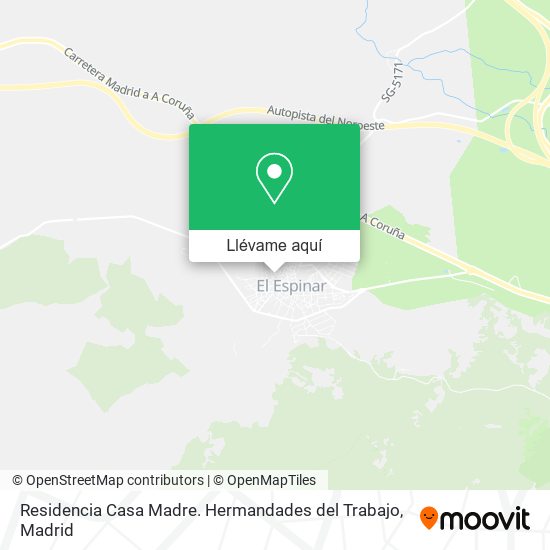 Mapa Residencia Casa Madre. Hermandades del Trabajo
