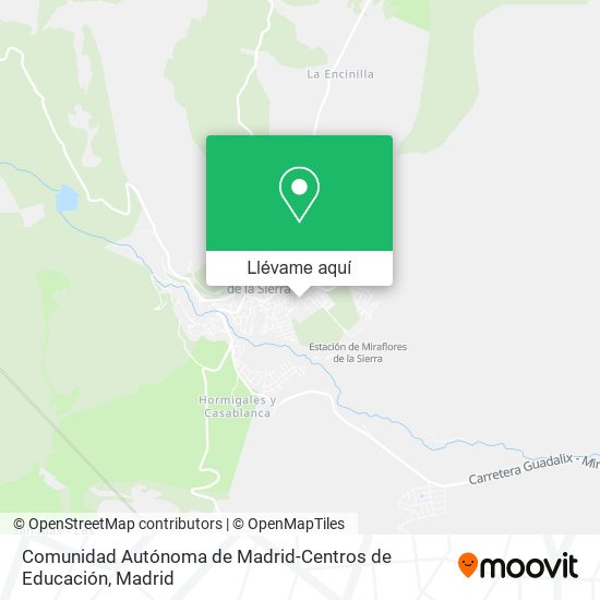 Mapa Comunidad Autónoma de Madrid-Centros de Educación