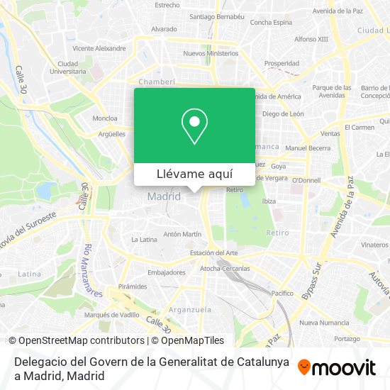 Mapa Delegacio del Govern de la Generalitat de Catalunya a Madrid