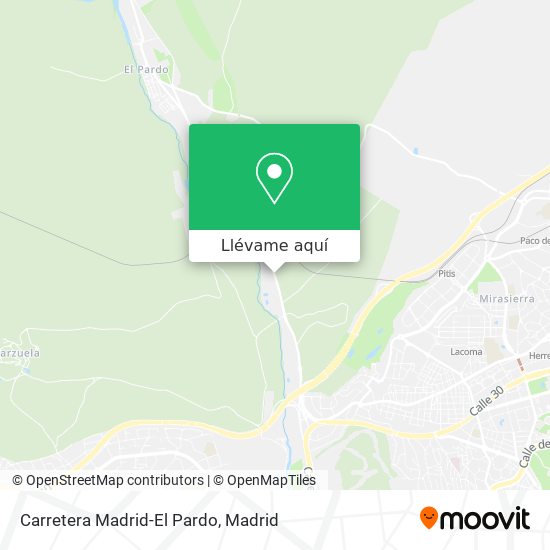Mapa Carretera Madrid-El Pardo