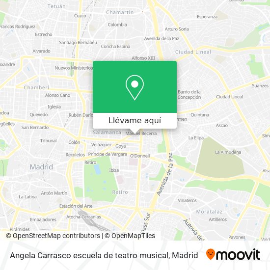 Mapa Angela Carrasco escuela de teatro musical
