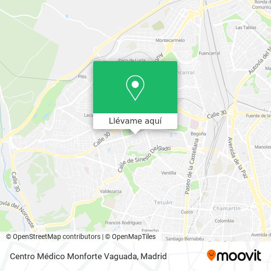 Mapa Centro Médico Monforte Vaguada