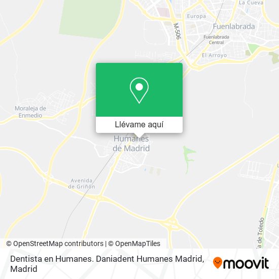 Mapa Dentista en Humanes. Daniadent Humanes Madrid