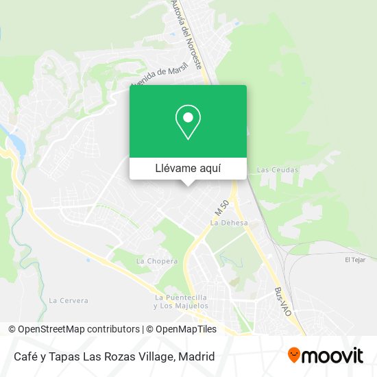 Mapa Café y Tapas Las Rozas Village
