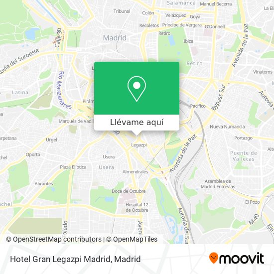 Mapa Hotel Gran Legazpi Madrid