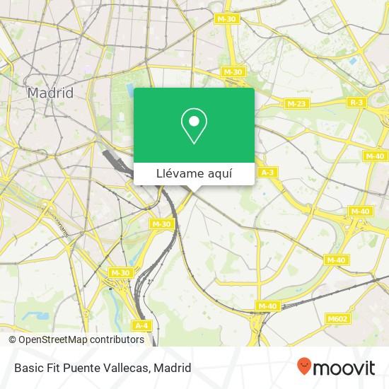 Mapa Basic Fit Puente Vallecas