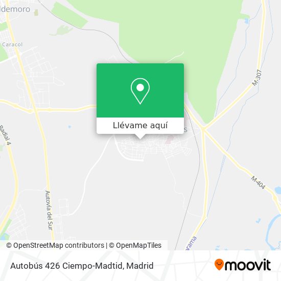 Mapa Autobús 426 Ciempo-Madtid