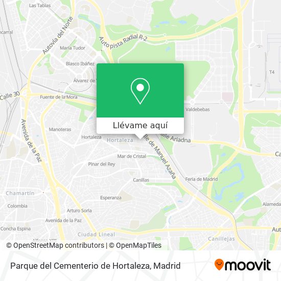 Mapa Parque del Cementerio de Hortaleza