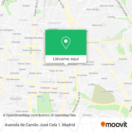 Mapa Avenida de Camilo José Cela 1