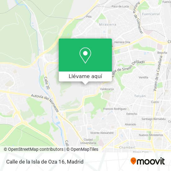 Mapa Calle de la Isla de Oza 16