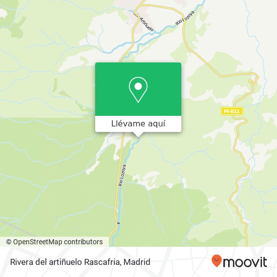 Mapa Rivera del artiñuelo Rascafria