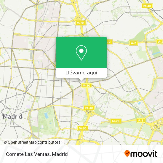 Mapa Comete Las Ventas