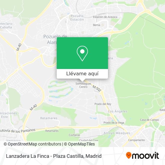 Mapa Lanzadera La Finca - Plaza Castilla