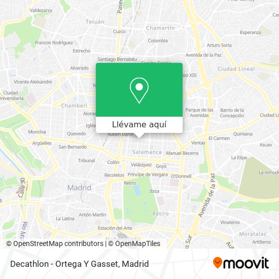 Mapa Decathlon - Ortega Y Gasset