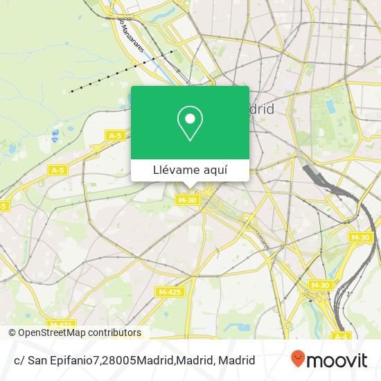 Mapa c/ San Epifanio7,28005Madrid,Madrid