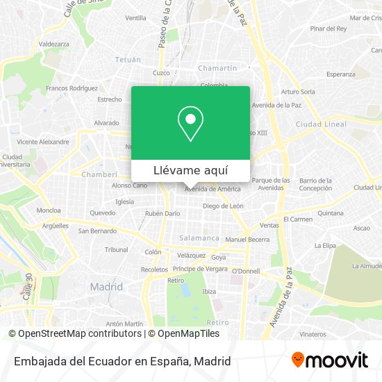 Mapa Embajada del Ecuador en España