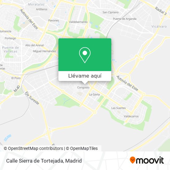 Mapa Calle Sierra de Tortejada