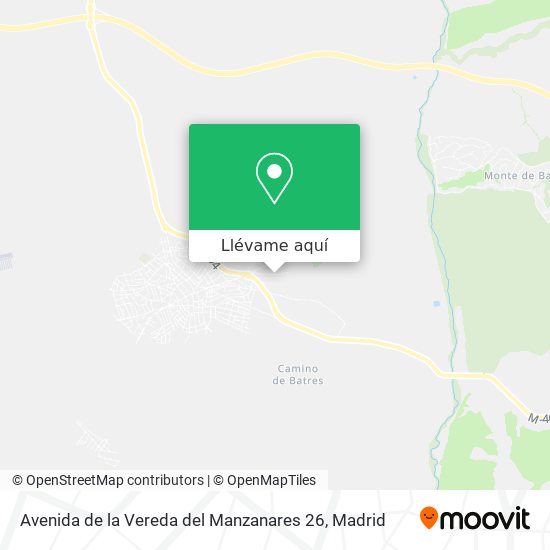 Mapa Avenida de la Vereda del Manzanares 26